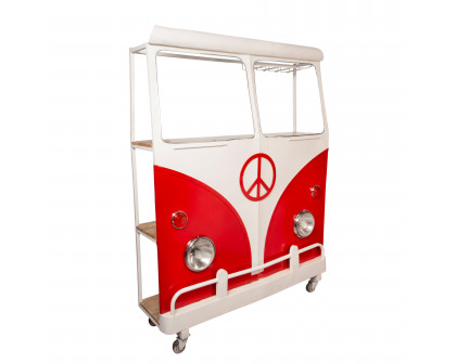 Sagebrook Metal Bus Kombi Bar - Red