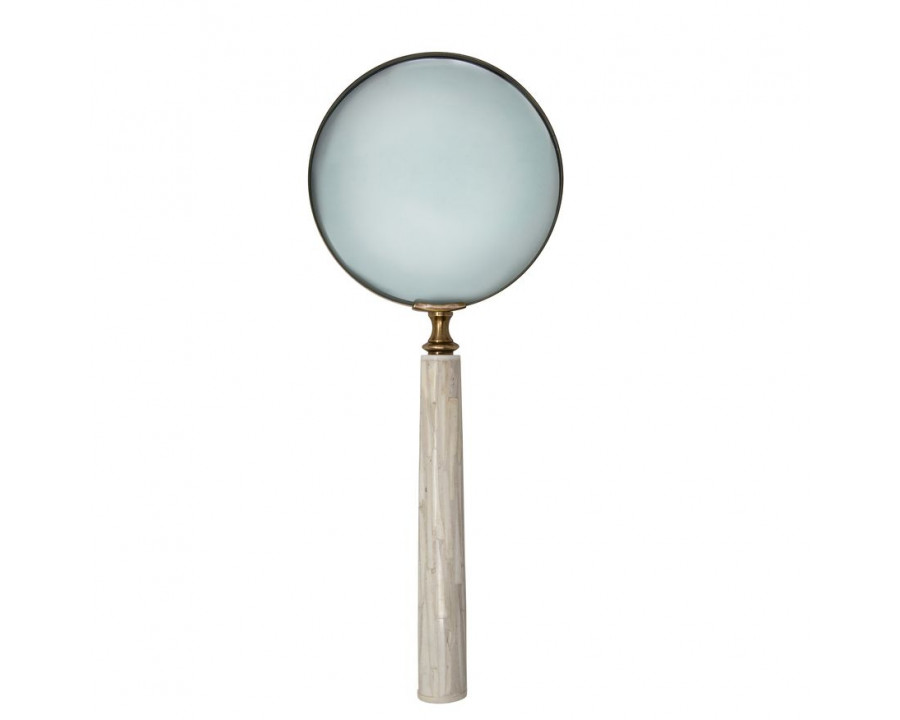 Sagebrook - 6" Magnifying Glass In Resin Handle in Ivory