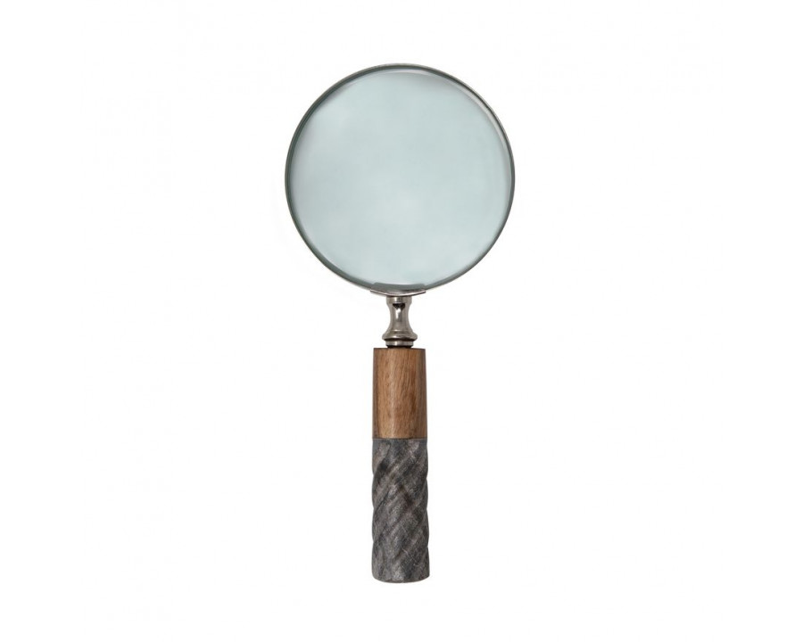 Sagebrook - 4" Magnifying Glass in 2-tone Brown/Gray