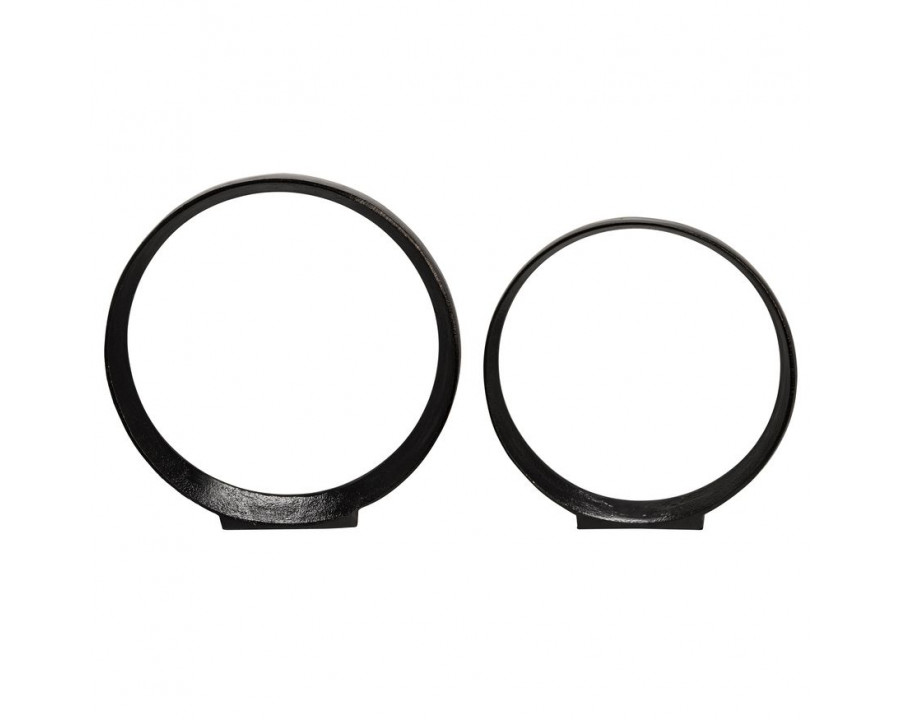 Sagebrook - 12"/14" Aluminum Ring (Set Of 2) in Black