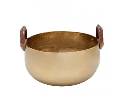 Sagebrook - 10"/12" Bowl With Handles (Set Of 2) in Gold