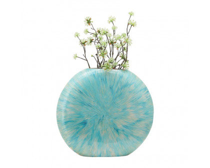 Sagebrook 14" Decorative Metal Vase - Turquoise