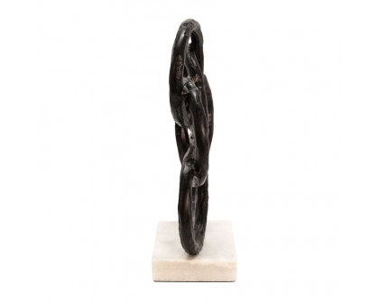 Sagebrook™ 13" Metal Rings On Marble Base - Black