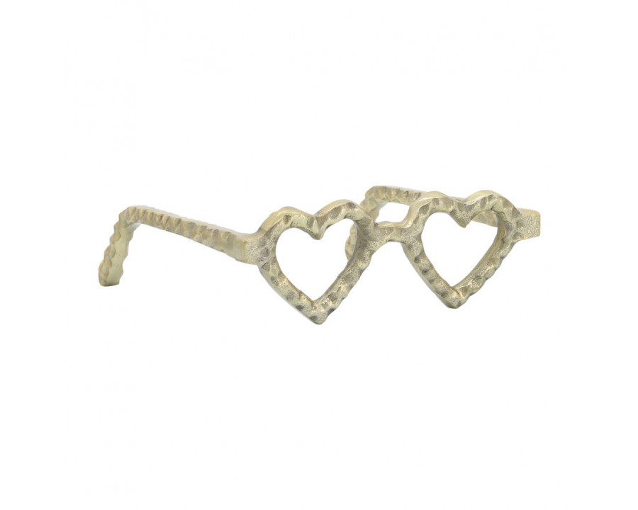 Sagebrook - Metal Heart Shaped Glasses in Gold