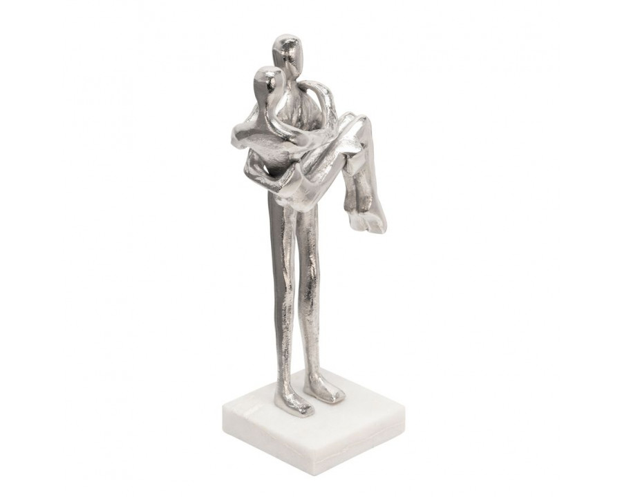 Sagebrook - 12" Metal Couple Deco in Silver