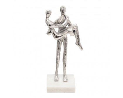 Sagebrook - 12" Metal Couple Deco in Silver