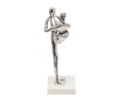 Sagebrook - 12" Metal Couple Deco in Silver