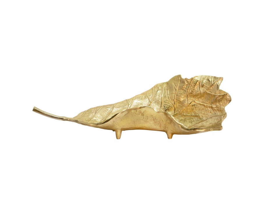 Sagebrook 22" Metal Leaf Platter - Gold