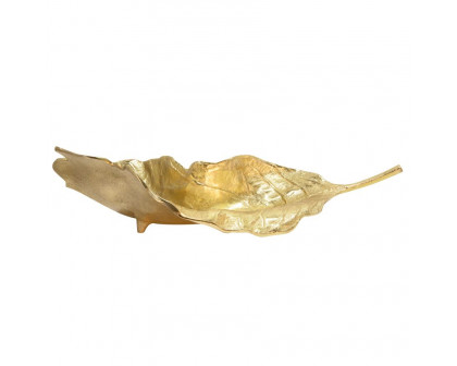 Sagebrook 22" Metal Leaf Platter - Gold