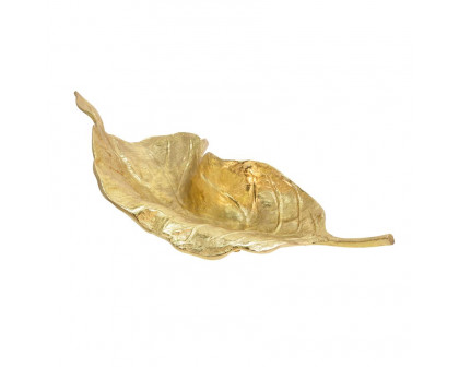 Sagebrook 22" Metal Leaf Platter - Gold