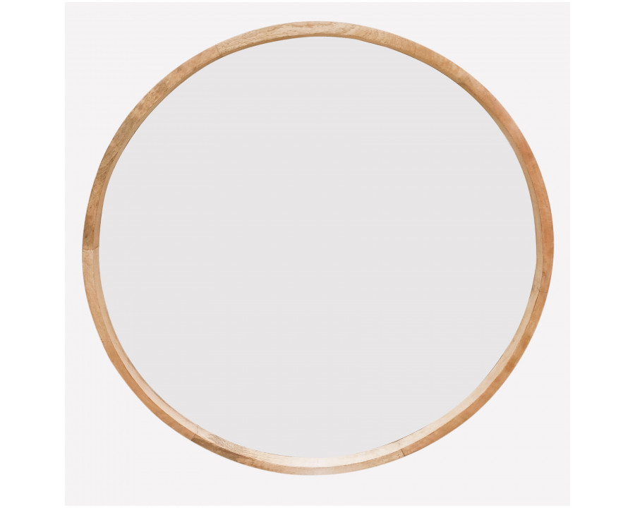 Sagebrook 39" Round Mirror - Brown