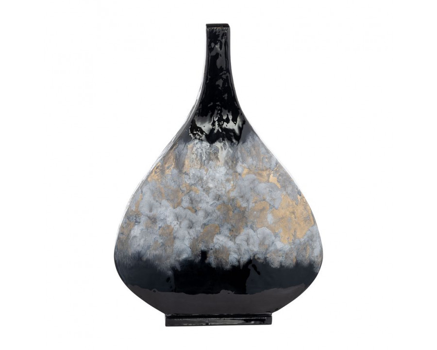 Sagebrook 18" Metal Vase - Black/Gold