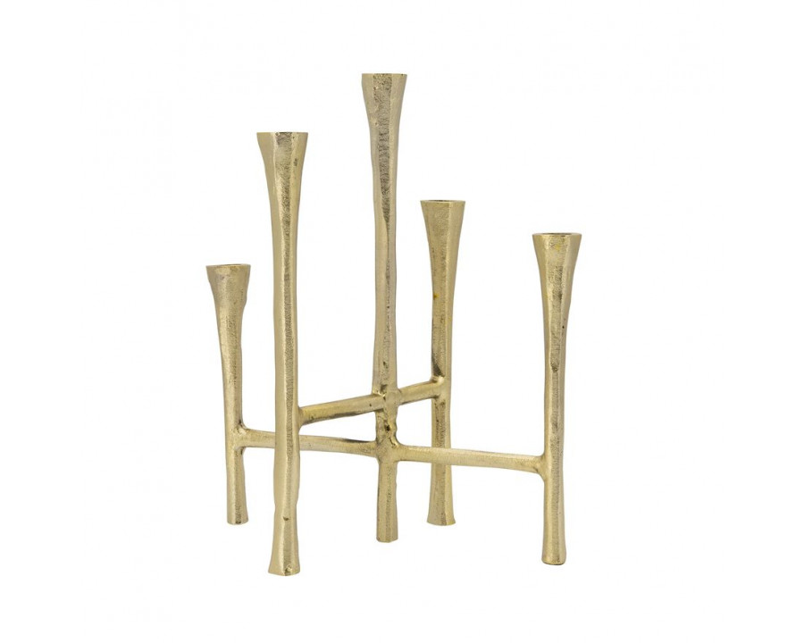 Sagebrook - 14" 5-Candlesticks Stand in Gold