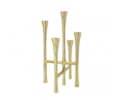 Sagebrook - 14" 5-Candlesticks Stand in Gold