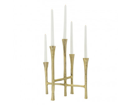 Sagebrook - 14" 5-Candlesticks Stand in Gold