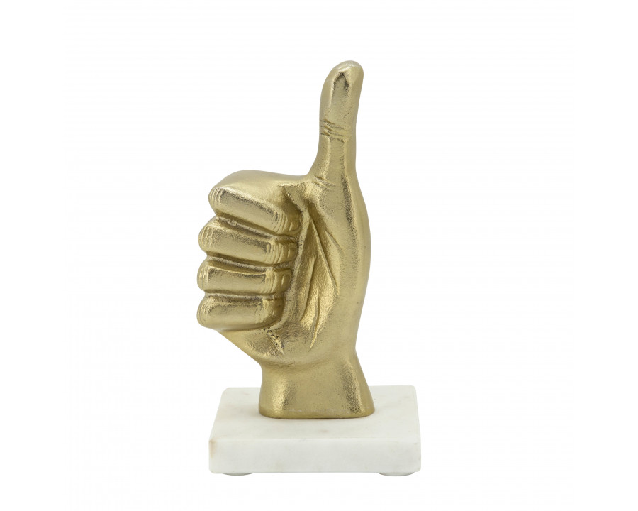 Sagebrook 8" Metal Thumbs Up - Gold