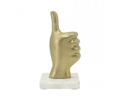 Sagebrook 8" Metal Thumbs Up - Gold