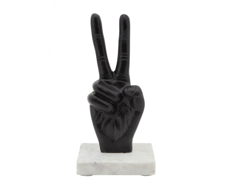 Sagebrook 8" Metal Peace Sign - Black