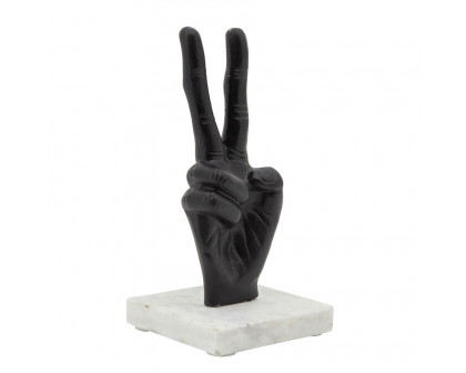 Sagebrook™ 8" Metal Peace Sign - Black