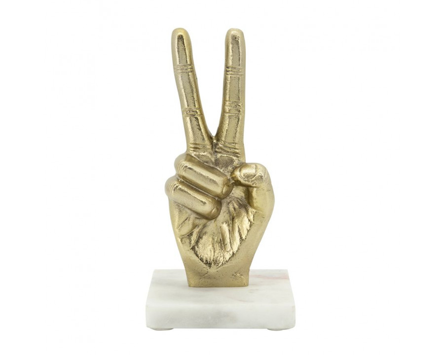 Sagebrook 8" Metal Peace Sign - Gold