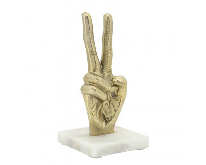 Sagebrook 8" Metal Peace Sign - Gold