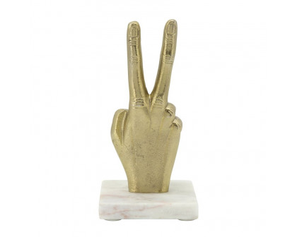 Sagebrook 8" Metal Peace Sign - Gold