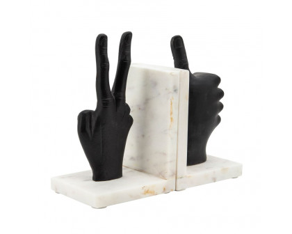 Sagebrook Hand Sign Bookends (Set Of 2) - Black