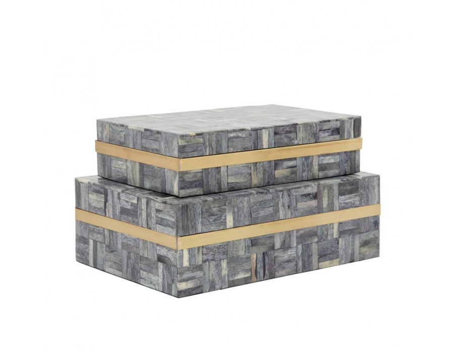 Sagebrook - Rectangular Box (Set Of 2) in Gray