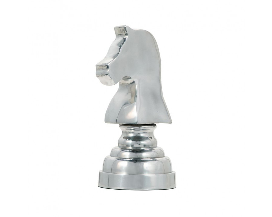 Sagebrook 9" Metal Horse Chess Piece - Silver