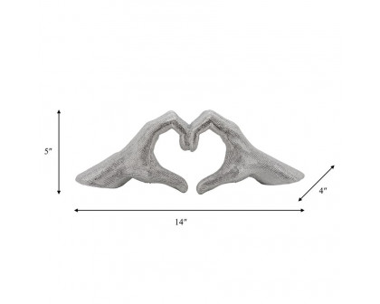 Sagebrook 5" Hand-heart - Silver