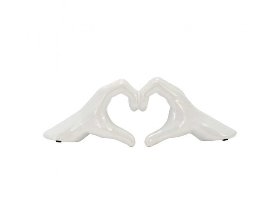 Sagebrook 5" Hand-heart - White