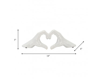 Sagebrook™ 5" Hand-heart - White