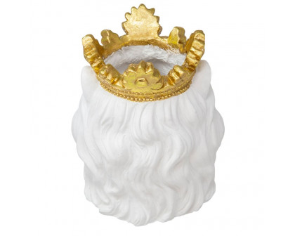 Sagebrook - 9" Resin Lion With Crown in White