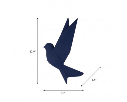 Sagebrook Resin Origami Bird Wall Decor - Navy