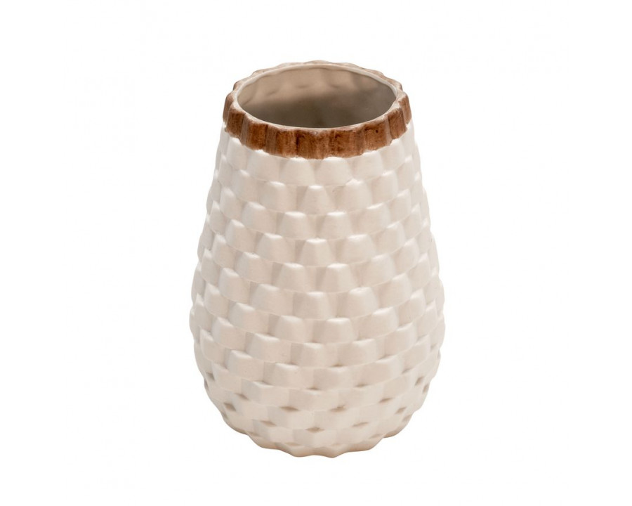 Sagebrook - 9" Textured Vase in White