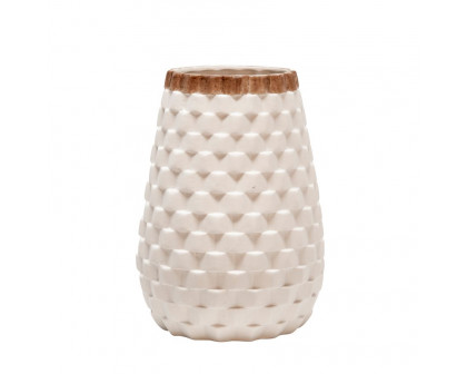 Sagebrook - 9" Textured Vase in White