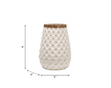 Sagebrook - 9" Textured Vase in White