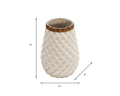 Sagebrook - 9" Textured Vase in White