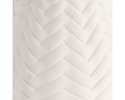 Sagebrook 10" Chevron Vase - White