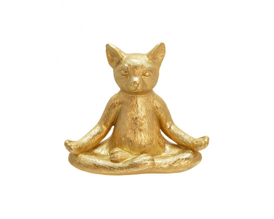 Sagebrook - 7" Polyresin Yoga Cat in Gold