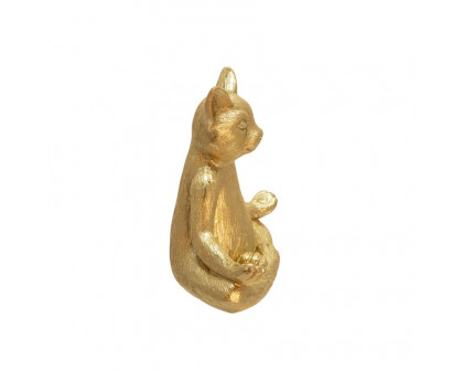 Sagebrook - 7" Polyresin Yoga Cat in Gold