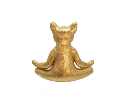 Sagebrook - 7" Polyresin Yoga Cat in Gold