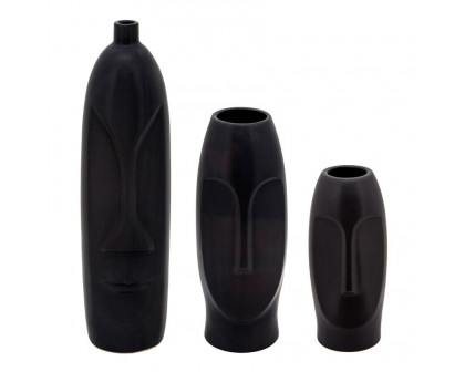 Sagebrook 18" Face Vase - Black