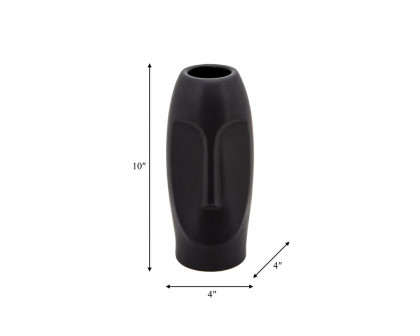 Sagebrook 10" Face Vase - Black