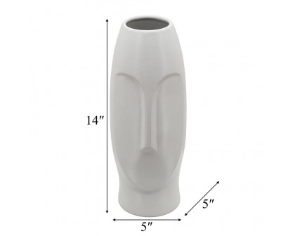 Sagebrook 14" Face Vase - White