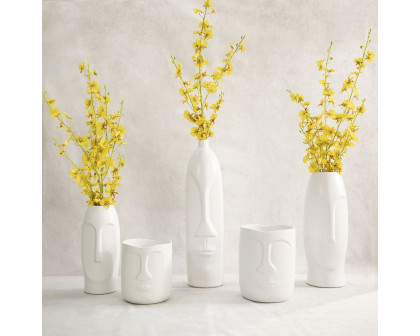 Sagebrook 14" Face Vase - White