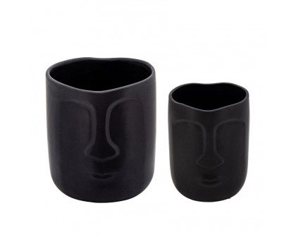 Sagebrook - 6" Face Vase in Black