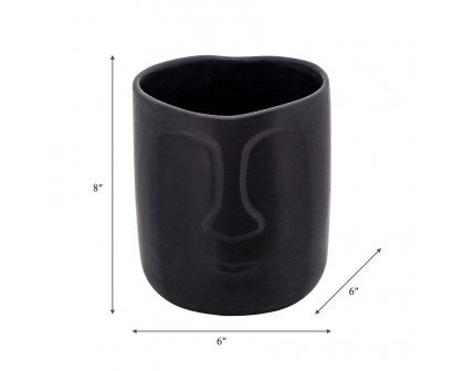 Sagebrook - 6" Face Vase in Black