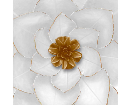 Sagebrook Metal Large Lotus Wall Decor - White/Gold