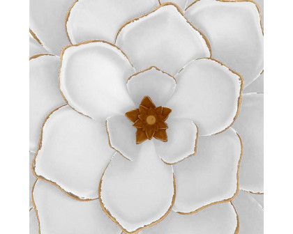 Sagebrook - Metal Multi-Layer Flower Wall Decor in White/Gold